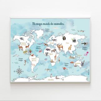 mapamundi kids niños animales decoración pequeños